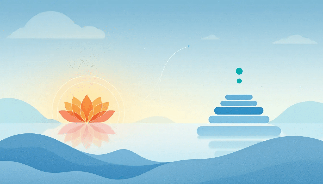 An illustration depicting the essence of Vedic meditation, contrasting it with transcendental meditation.