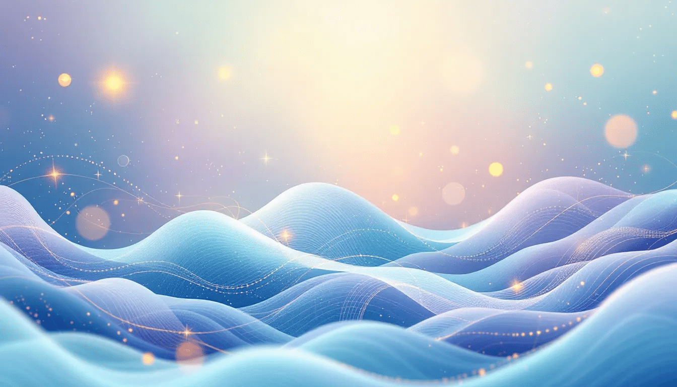 An artistic representation of the 528 Hz miracle tone and its effects on sound healing.