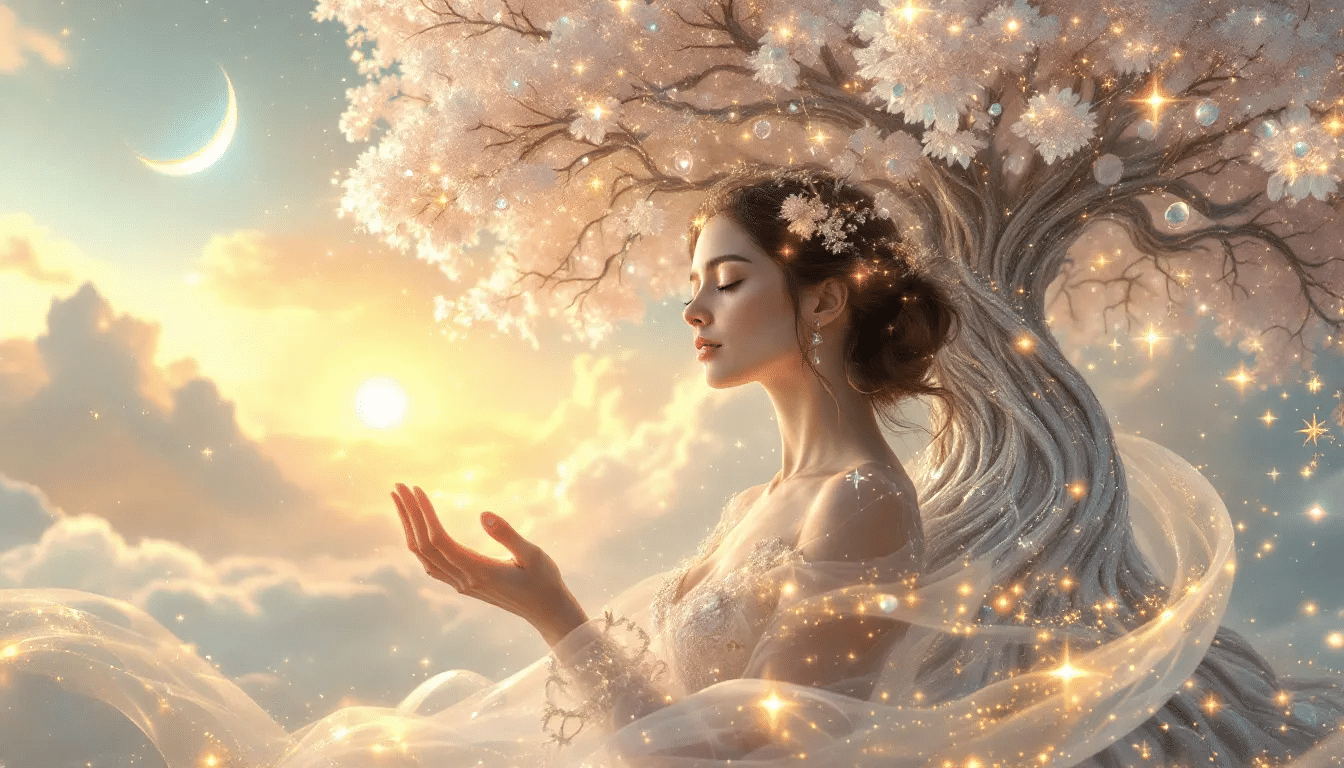 A serene scene depicting the incorporation of manifestation frequencies into daily life.
