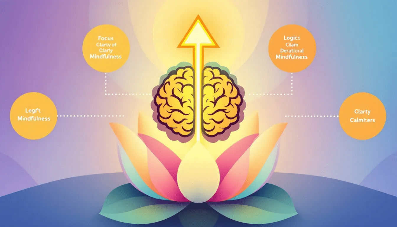 An artistic depiction of how concentration meditation enhances mindfulness meditation practices.