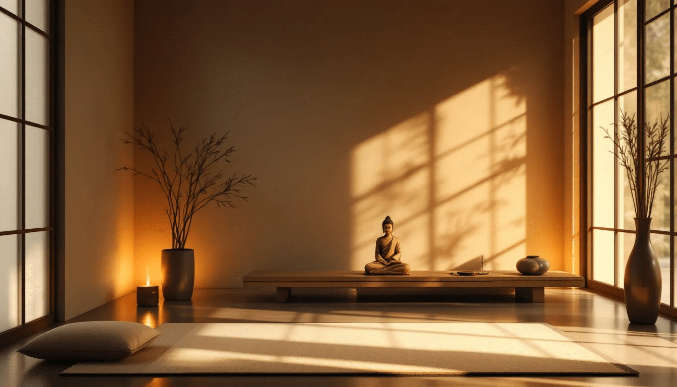 A cozy meditation space set up for practicing different meditation techniques.