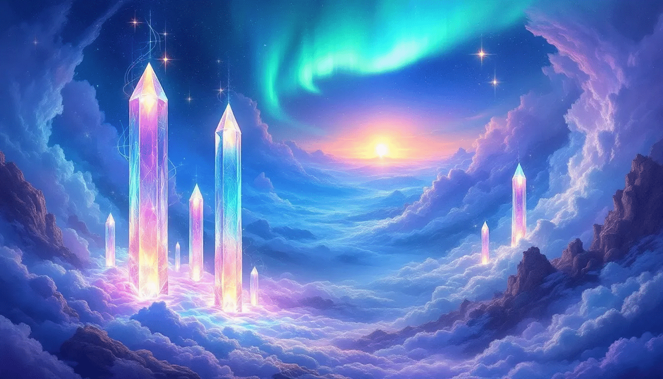 An abstract representation of vibrational frequencies and manifestation processes.