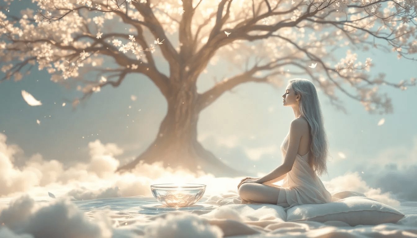 A peaceful scene illustrating how to experience a tone healing session.