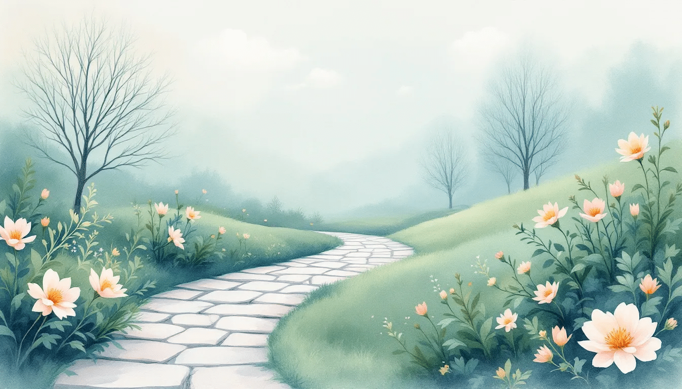 A serene landscape with soft colors representing the healing power of music.