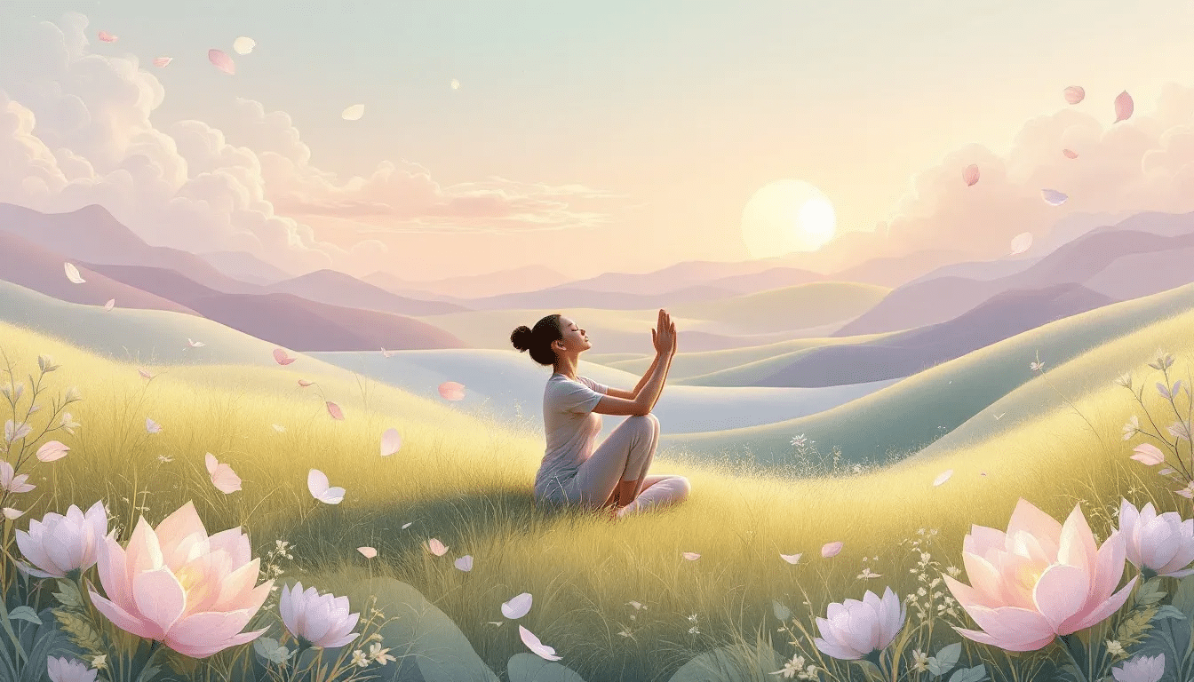 A person practicing yoga while listening to 432Hz music.