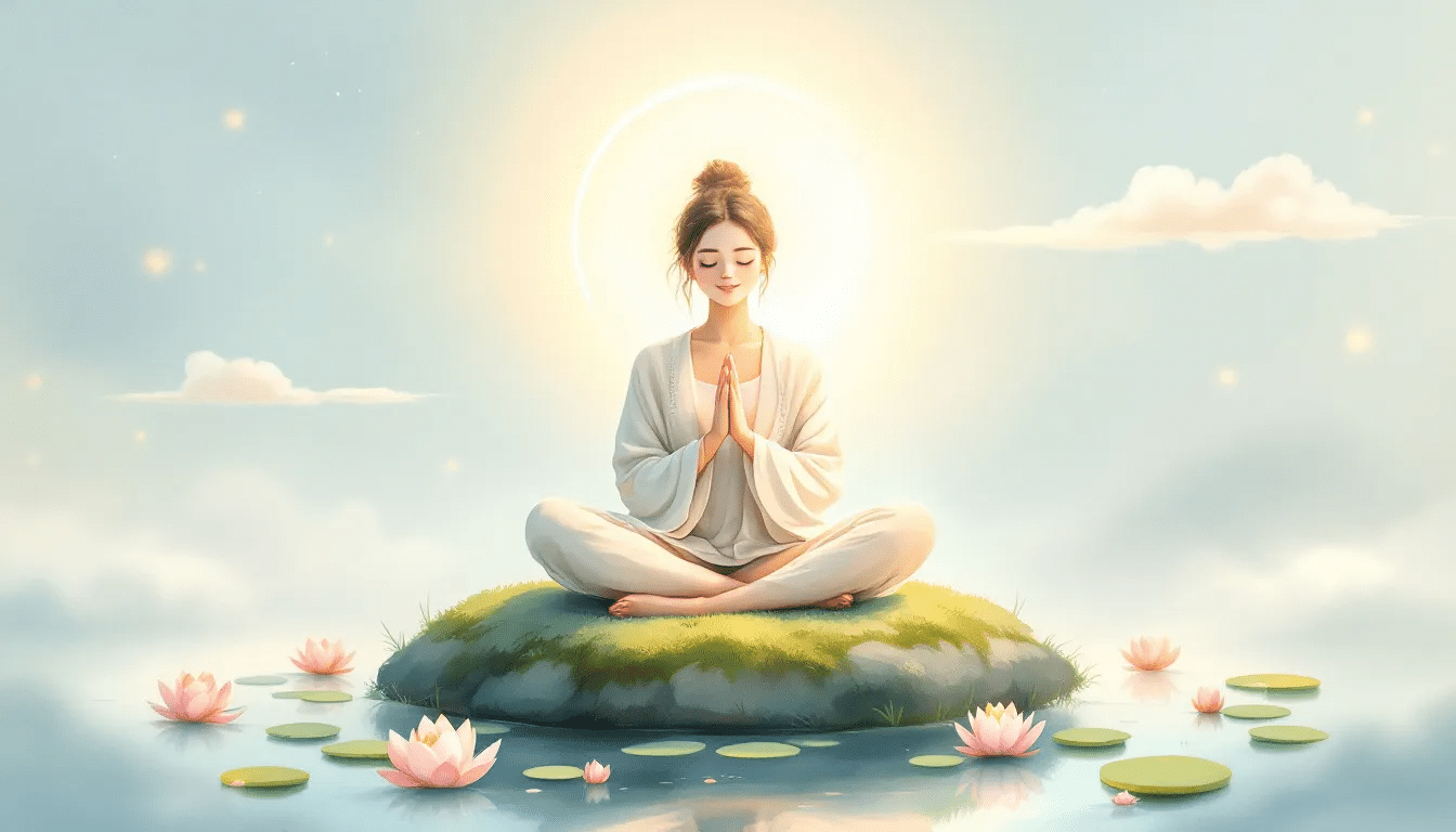A person creating a meditation playlist for music meditation.