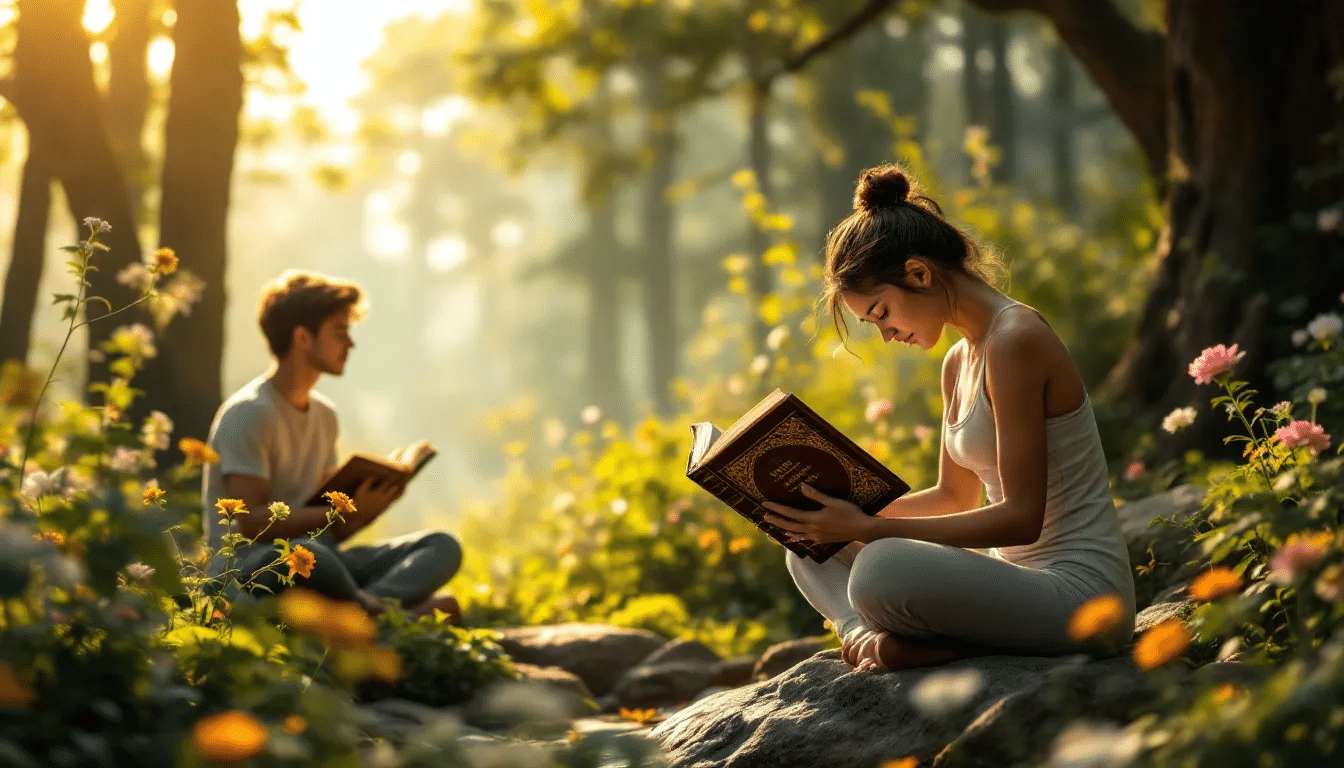 Various activities like yoga and studying accompanied by relaxing music.