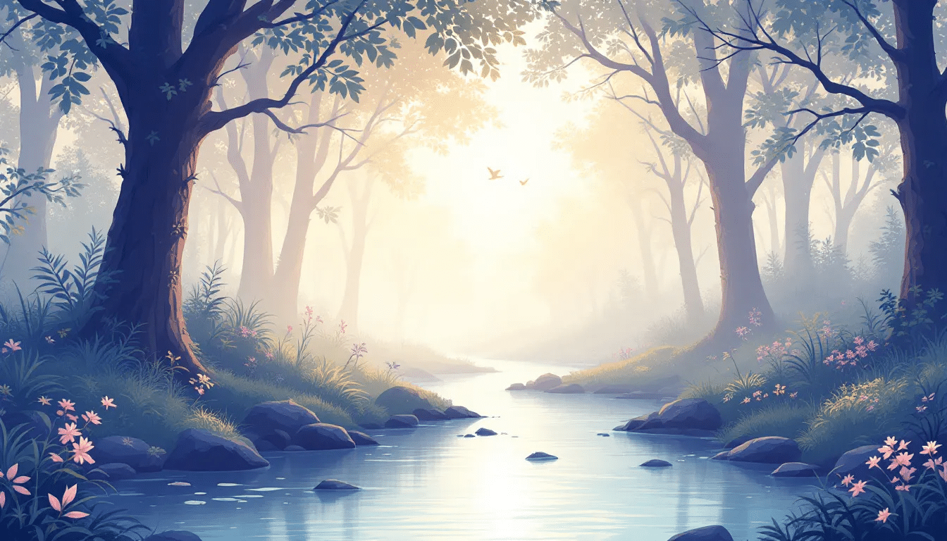 An illustration showing the use of background music in guided meditations.