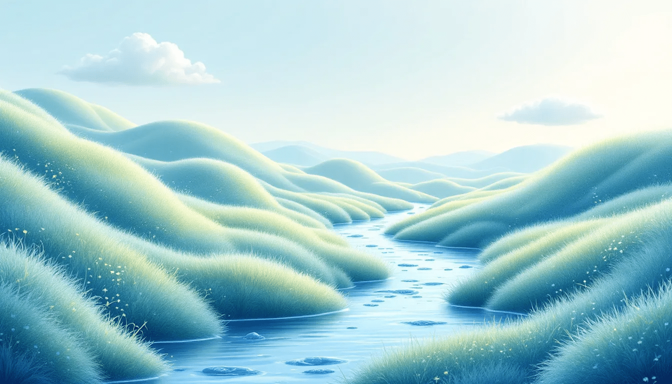 An illustration depicting frequency meditation with calming visuals.