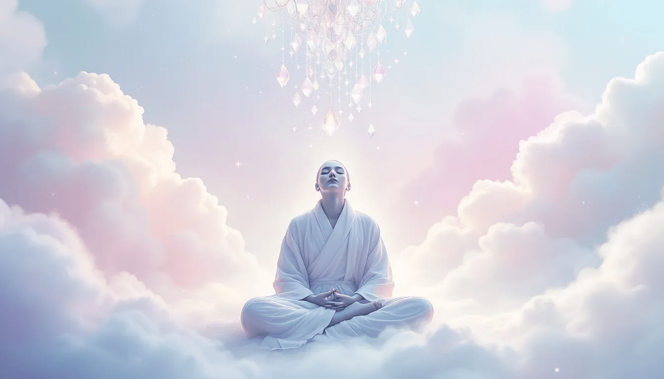 A peaceful meditation session utilizing sound therapy for brainwave healing.