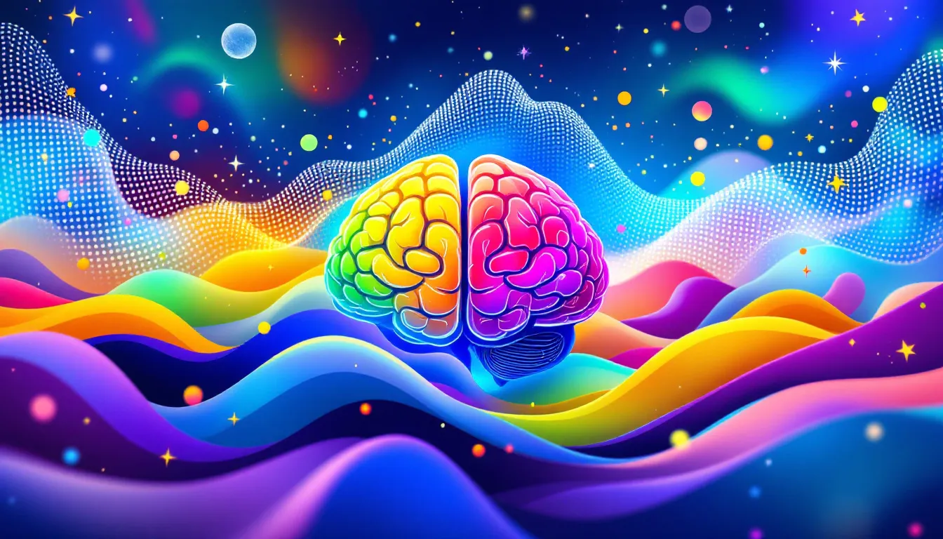An artistic representation of meditation enhanced by specific frequencies.