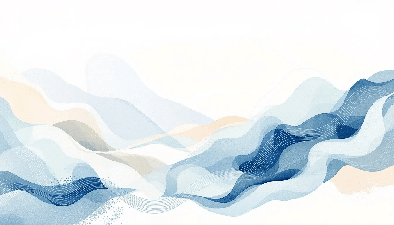 An abstract representation of meditation frequencies with vibrant colors and sound waves.
