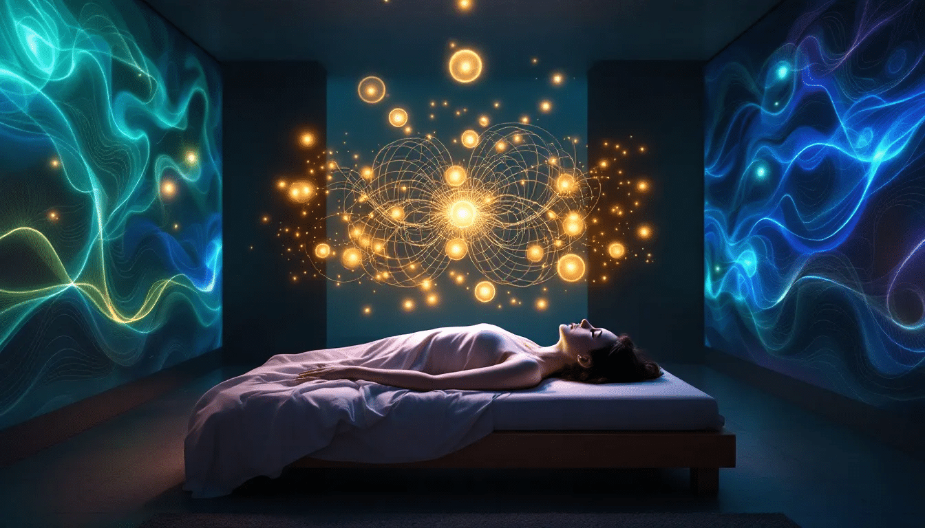 A graphic representation of how frequencies can promote healing power.