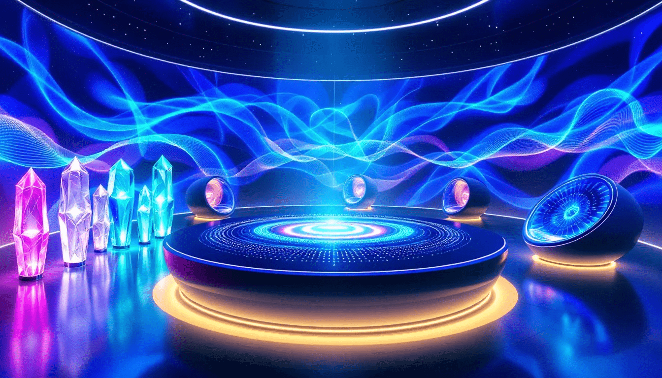 An illustration of sound frequency healing concepts and techniques.