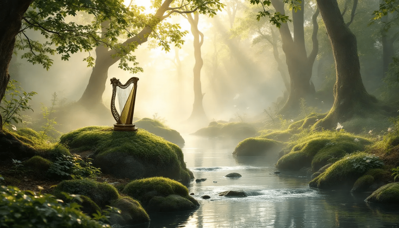 A calming scene illustrating the role of angel frequencies in meditation.