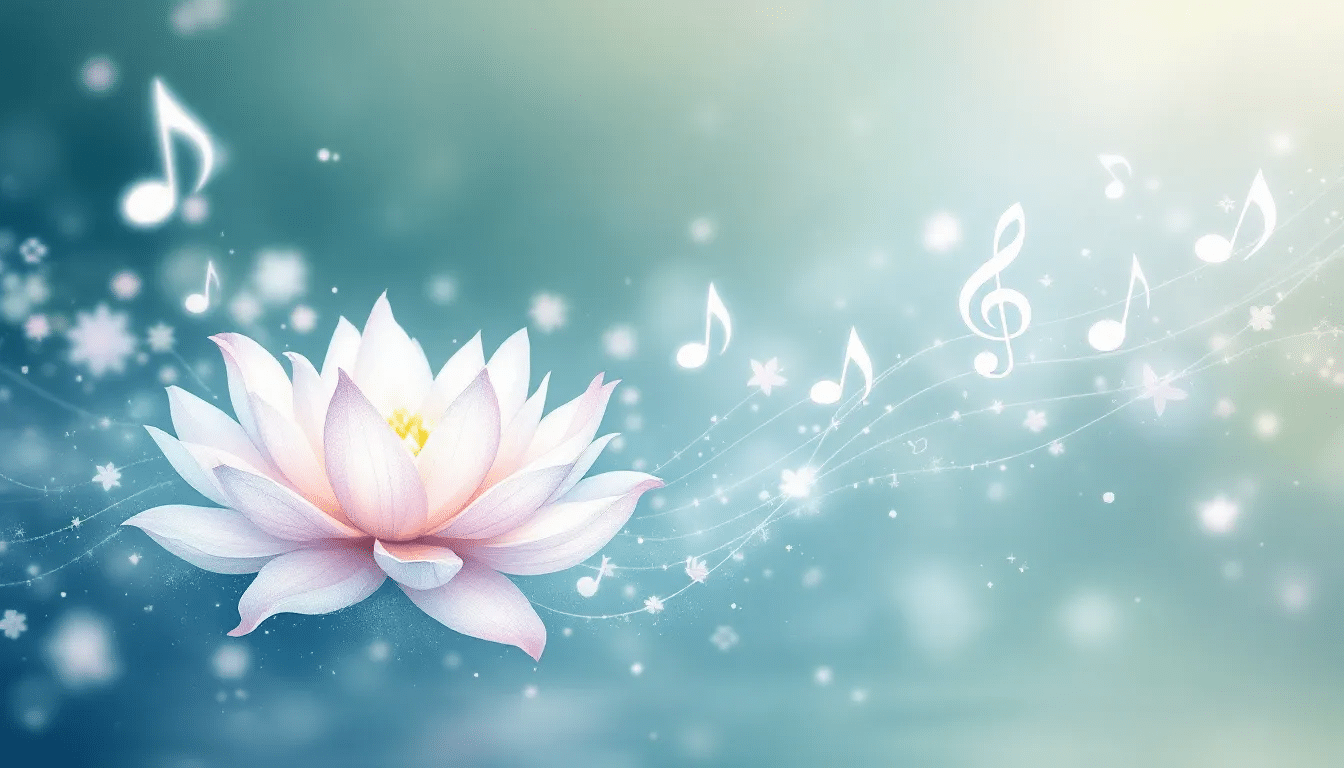 Various types of meditation music tracks displayed on a digital platform.