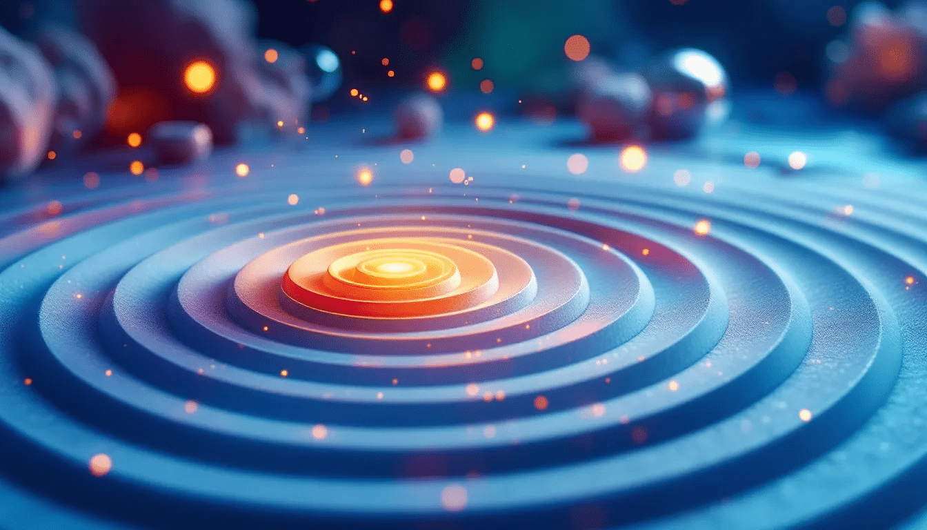 An illustration depicting sound frequencies and their impact on healing.