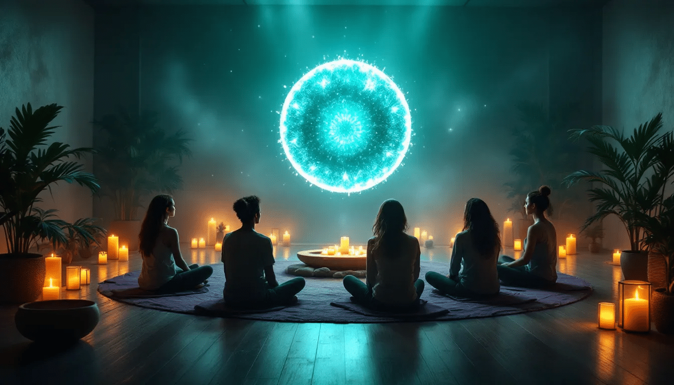 Safety considerations in sound healing, illustrating a calm and secure environment for participants.