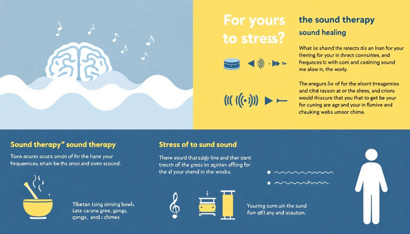A calming scene depicting sound therapy techniques for stress reduction.