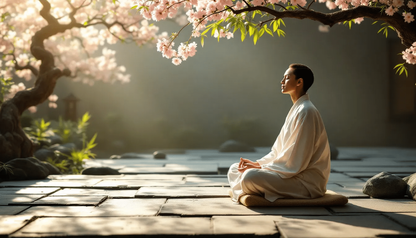 A person integrating meditation into their daily life, showcasing mindfulness in action.