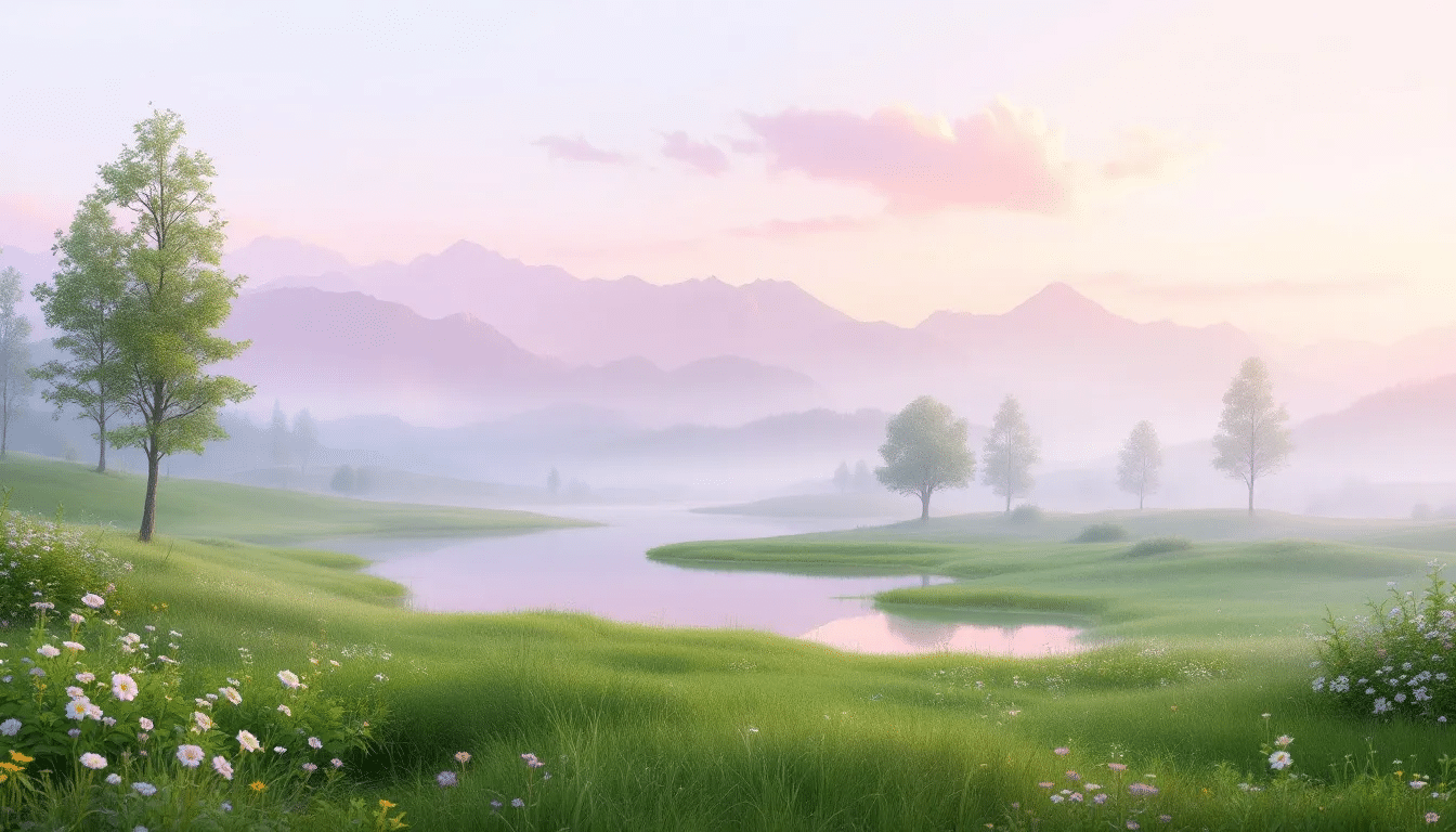 A serene landscape representing the essence of meditation music.