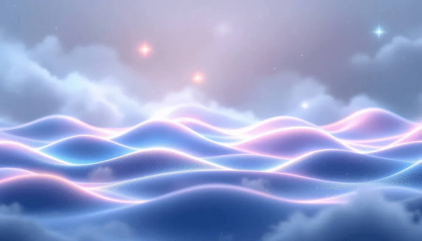 A calm scene depicting brainwave entrainment through sound therapy.
