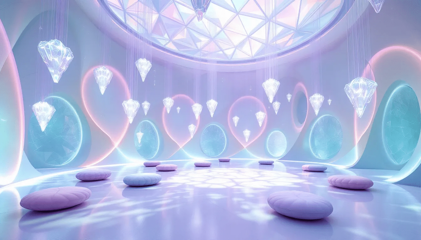 A serene environment for relaxation and meditation with soothing music.