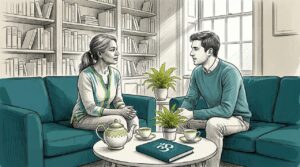 Woman practicing mindful listening in conversation