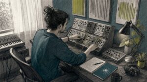 Music technologist working on scientific composition