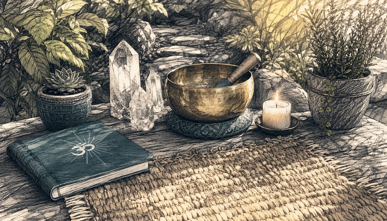 How to use 528 Hz for healing rituals: a practical guide 2 Close-up of 528 Hz healing altar setup