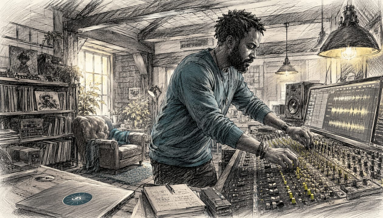 432 frequency: your guide to healing sound and meditation 1 Producer adjusting music pitch controls in studio