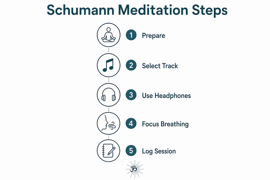 Schumann resonance meditation: your practical guide 2 Infographic showing Schumann meditation steps