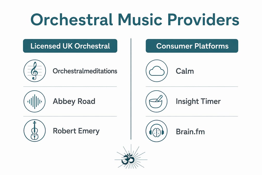 Best theta-music.com alternatives for UK orchestral licences 2 Infographic comparing orchestral music providers UK licences