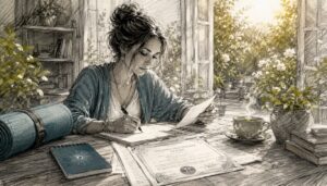 Wellness professional reviewing licensing papers