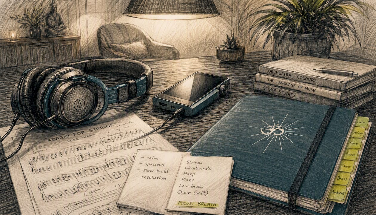 InsightTimer alternatives for UK wellness professionals 2 Overhead view of meditation music materials