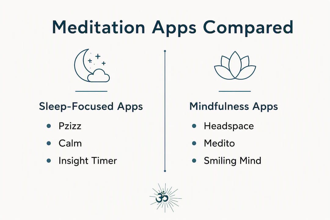 Calm.com alternatives: best apps for sleep and mindfulness 1 Infographic comparing sleep and mindfulness apps