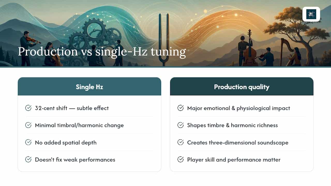432 Hz vs 440 Hz: what actually changes when you retune? 1 Why production quality matters more than a single Hz value — overview diagram
