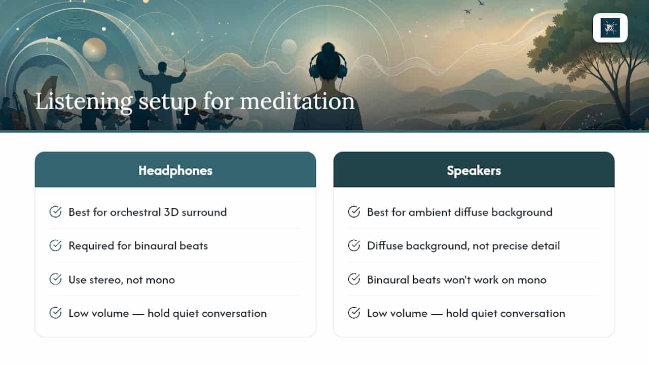 Orchestral vs ambient meditation: which one actually helps you 2 What's the right way to listen for meditation? — overview diagram