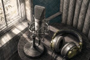 Professional microphone setup for meditation music