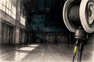 Binaural microphone in orchestral recording studio