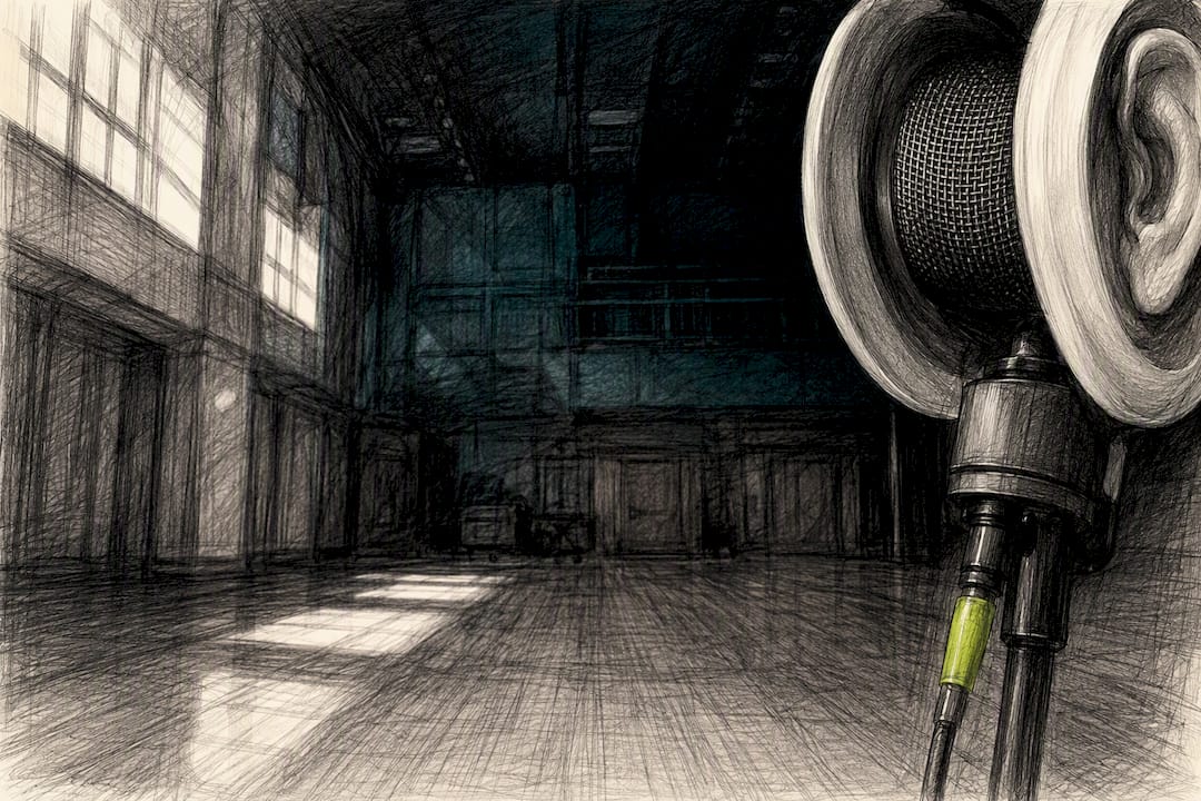 Binaural microphone in orchestral recording studio