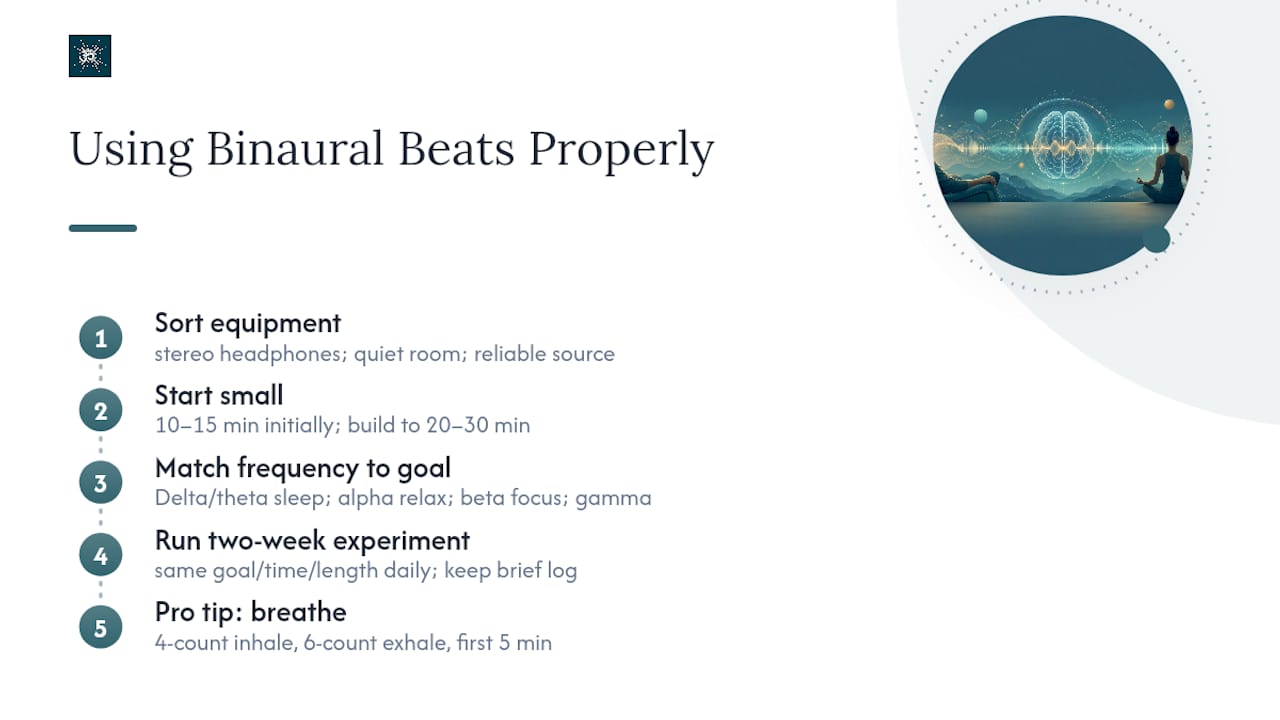 How do you actually use binaural beats properly? — overview diagram