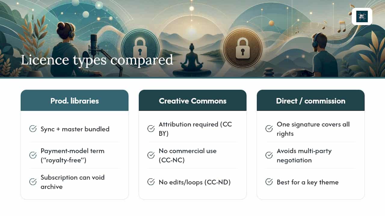 Three podcast music licensing routes compared