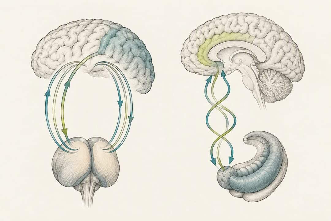 Illustration of alpha and theta brain pathways