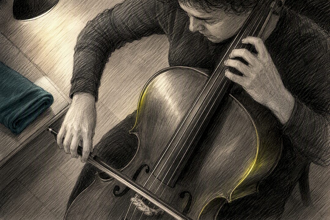 Try 50–60 BPM First: Orchestral Music Tempo for Meditation 2 Close view of cello strings being played slowly
