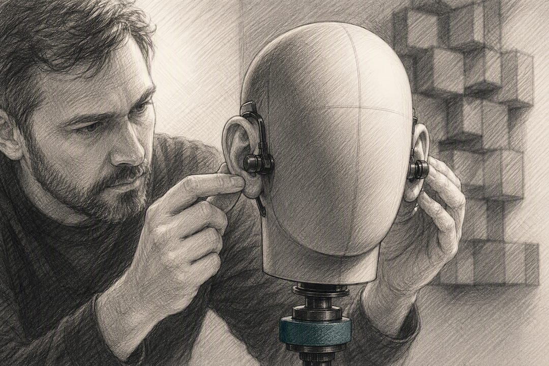 Binaural vs 3D Audio for Producers: Why Two Channels Won't Scale 1 Dummy head microphone for binaural recording