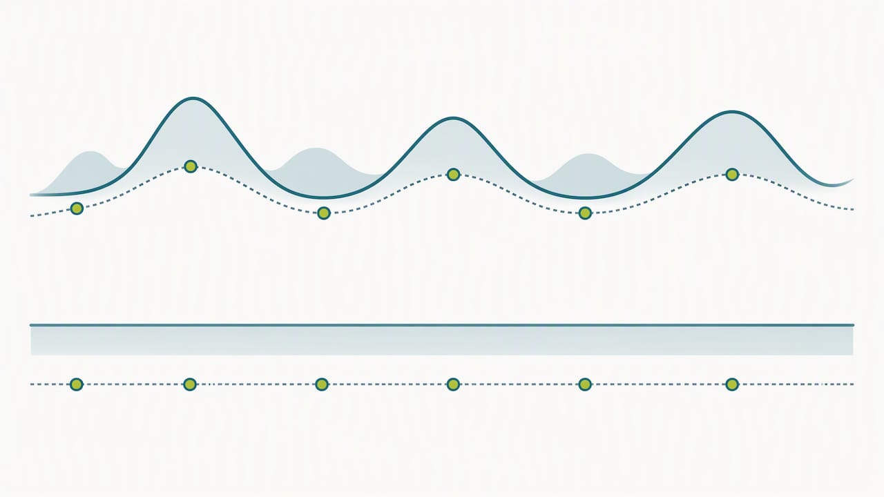 Melodic peaks draw attention beside a quiet line