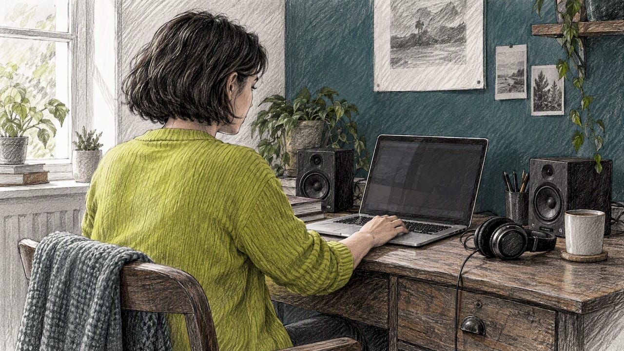 Creator checking a meditation music licence