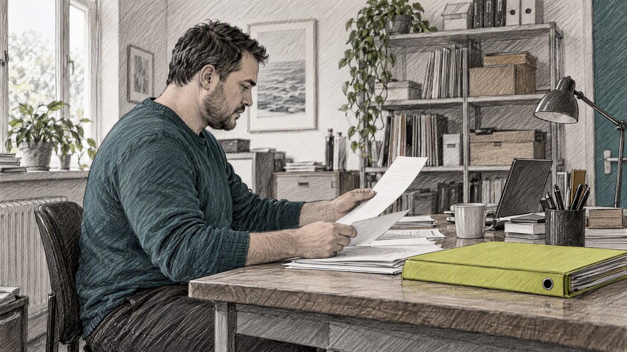 Coordinator reviewing meditation music permission papers