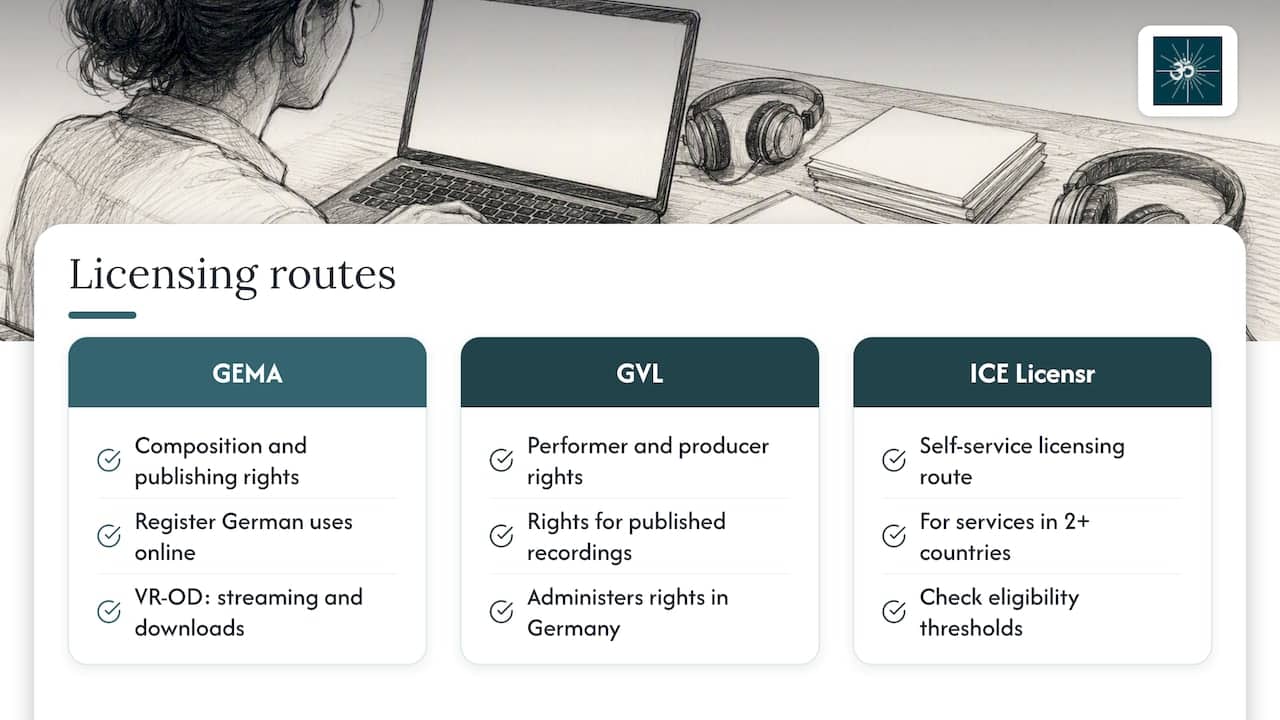 App Music Licensing in Germany: Clear §§16 and 19a Before Launch 1 Roles of GEMA, GVL, and ICE licensing